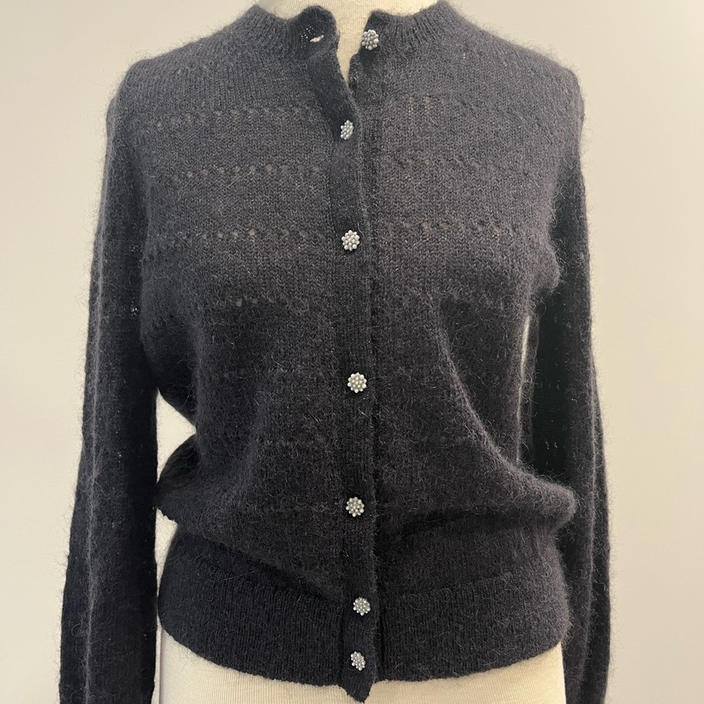 Boden Women’s Black Mohair Cardigan Sweater Size Medium